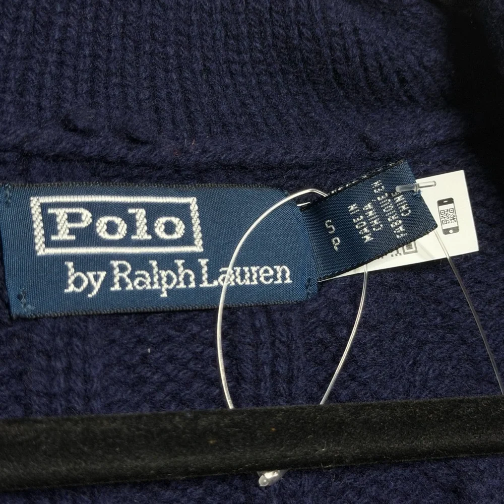 Polo Ralph Lauren Cable-Knit Wool-Cashmere Cardigan in Navy